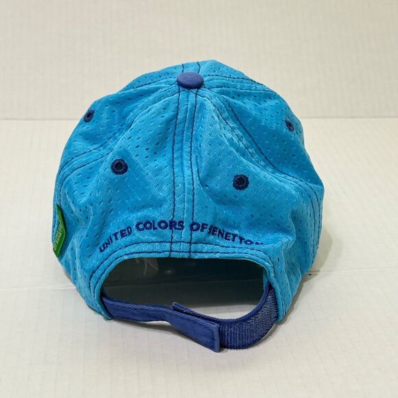 United Colors of Benetton Baseball Cap Hat Aqua Perforated Nylon Sz Medium - Picture 4 of 9